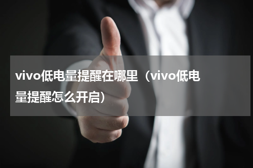 vivo低电量提醒在哪里（vivo低电量提醒怎么开启）